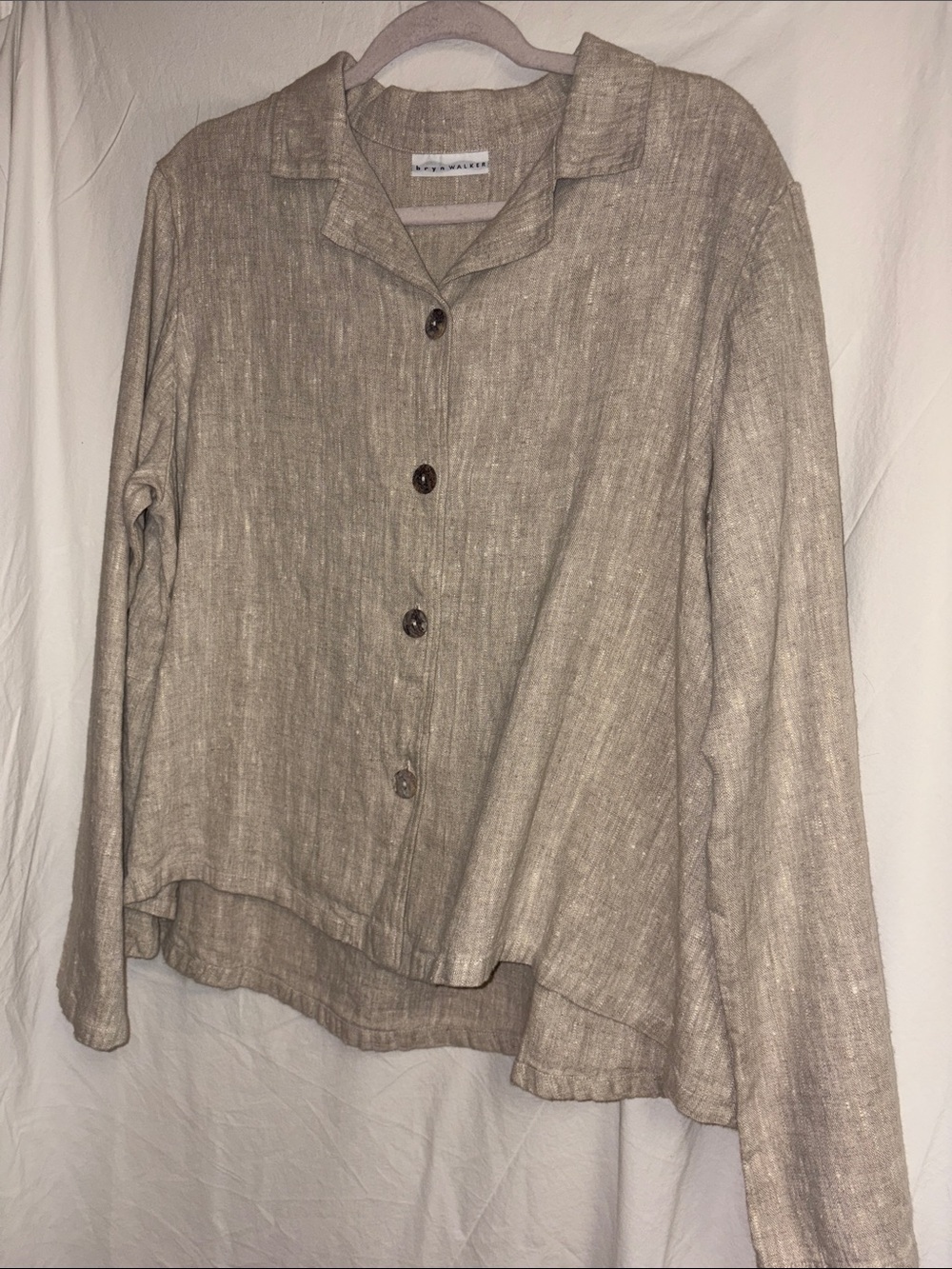 bryn Walker Natural Beige Linen Jacket XL NWT